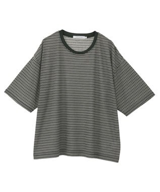 AMERICAN HOLIC シアーレトロボーダー半袖プルオーバー Black