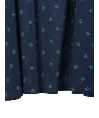 CRAFT STANDARD BOUTIQUE インド綿混キルト切替花柄ワンピース Navy