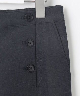 J.PRESS LADIES 【洗える・接触冷感・UVケア・吸水速乾・防透け】麻シェルドライ ワイドストレート マリン パンツ ネイビー系