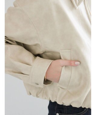 Te chichi フェイクレザークロップドブルゾン グレー