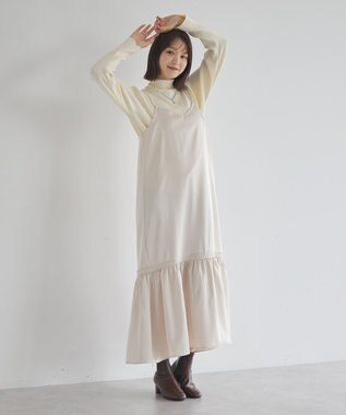 earth music&ecology アソートサテンキャミワンピース エクリュ