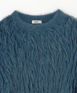 NAVE 【ReNAVE・洗える】メルティーシャギーニット プルオーバー ブルー系