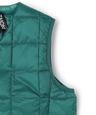 UNFILO 【120-150cm】TAION Vネック ダウンベスト(UNISEX) グリーンブルー