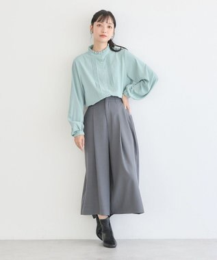 earth music&ecology フリルピンタックブラウス Mint Green