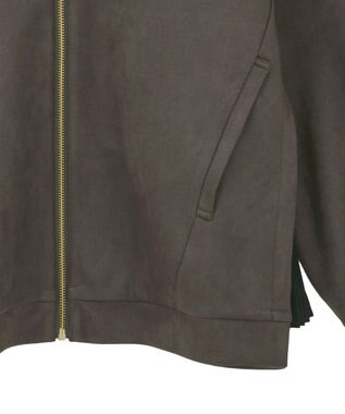 YECCA VECCA サイドプリーツノーカラーブルゾン Brown