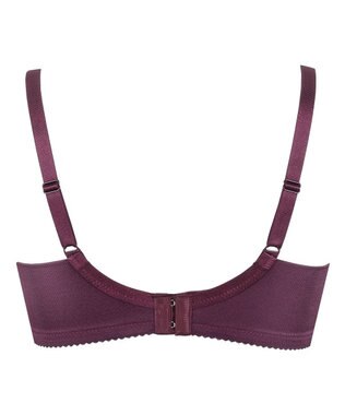 WACOAL 【小さく見せるブラ】 シンプル ブラジャー 着やせ効果 コンパクトにメイク バストの突出をおさえる 背中の段差を軽減 大きいサイズ レディース BRB452 /ワコール ワイン