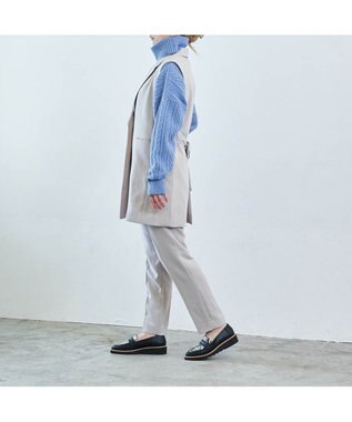 MODE ET JACOMO <carino>【レイン】ポインテッドコインローファー ブラックコンビ