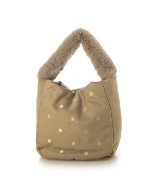 UNBILLION カシュカシュ cachecache / エコファーワンハンドルドット刺繍トート ベージュ