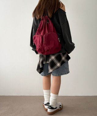 WEGO 【ユニセックス着用ITEM】ポケットデザインナップサック ワイン