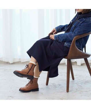 ing <ing>【WEB限定】レースアップショートブーツ ブラウン