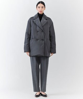 23区 【エステータ】ウールトロドライストレッチ タックテーパード パンツ グレー