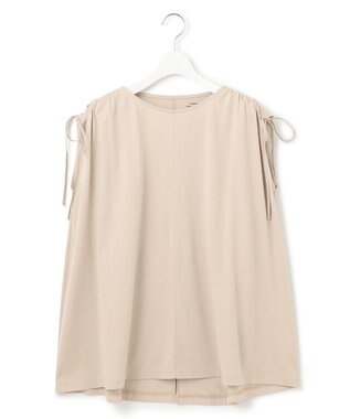 J.PRESS YORK STREET 【WOMEN】【SMOOTH JERSEY】ショルダー シャーリング プルオーバー ベージュ系