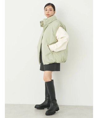 earth music&ecology パファーベスト Light Green