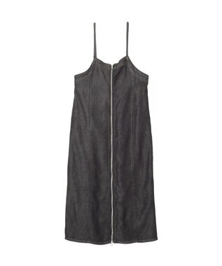 earth music&ecology ダブルジップデニムキャミワンピース Black