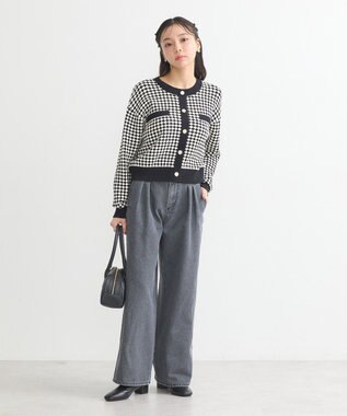 earth music&ecology ジャガードニットプルオーバー Black