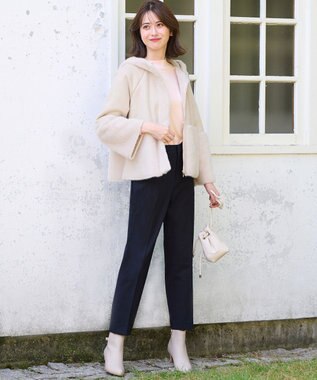 ANY SIS S 【洗える】カシミヤブレンドパフ袖 ニット ペールピンク