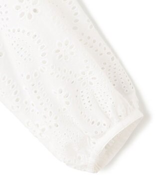 洗える】コットンエンブロイダリー クロップド ブラウス / 23区