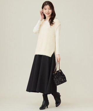 ANY SIS S 【洗える】チュールベロア プルオーバー アイボリー