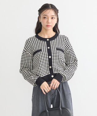 earth music&ecology ジャガードニットプルオーバー Black