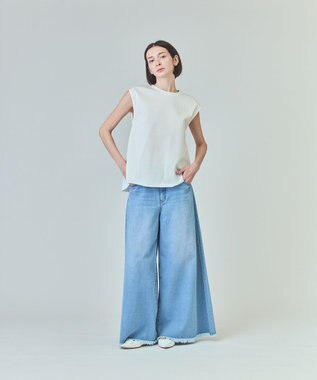 GRACE CONTINENTAL バックロゴ刺繍ノースリーブ ホワイト