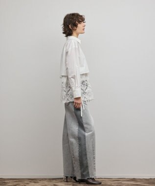 GRACE CONTINENTAL レースティアードシャツ ホワイト