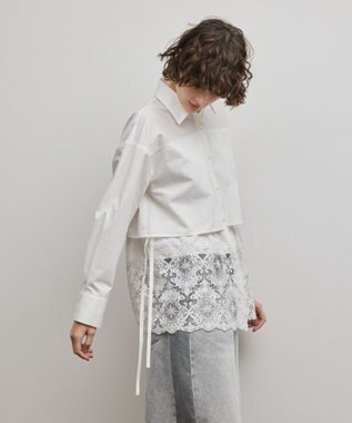 GRACE CONTINENTAL レースティアードシャツ ホワイト
