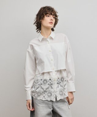 GRACE CONTINENTAL レースティアードシャツ ホワイト