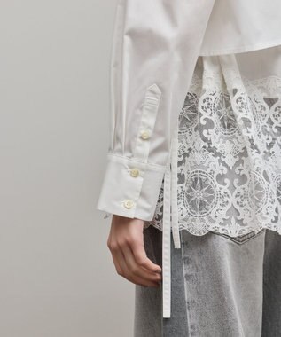 GRACE CONTINENTAL レースティアードシャツ ホワイト