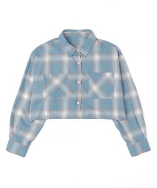 WEGO チェックショートシャツ サックス