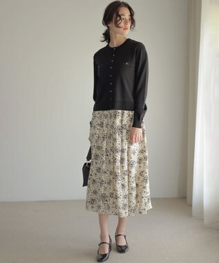 組曲 モザイクフラワープリント スカート アイボリー系5