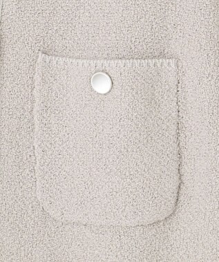 自由区 【XSサイズ～/洗える】テクスチャーコットンブレンド ニットアウター ライトグレー系