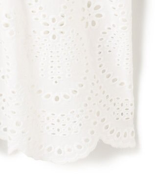 23区 【洗える】コットンエンブロイダリー クロップド ブラウス ホワイト系