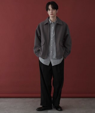 WEGO 【ユニセックス着用ITEM】メルトンショートZIPブルゾン ダークグレー