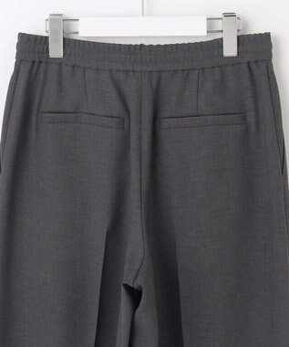 自由区 【洗える】ツイステッドダブルクロスワイドストレート パンツ グレー