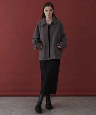 WEGO 【ユニセックス着用ITEM】メルトンショートZIPブルゾン ダークグレー