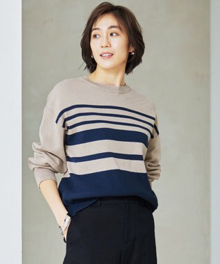【洗える】コットンポリミドルゲージ ニット