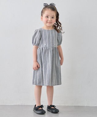 ANY KIDS 【洗濯機可能】サッカー ストライプワンピース ブラック