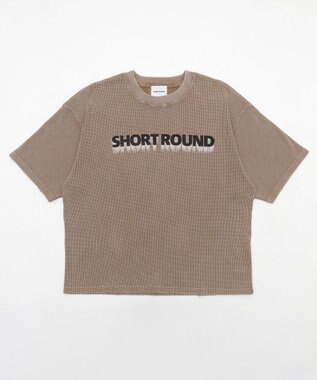 WEGO 【ユニセックス着用ITEM/MLサイズ展開】ブリーチワッフルダメージグラフィックT（SS） ブラウン