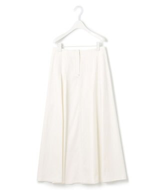 ICB L 【洗える】PlaX コットンソフトデニムスカート オフホワイト系