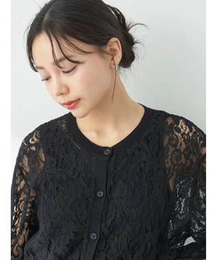 earth music&ecology レースカーディガン Black