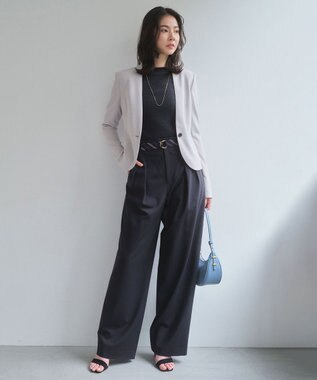 BEIGE， 【セットアップ対応】LUIZA / ノーカラージャケット L.Gray