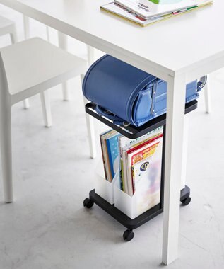 tower ランドセル収納ラック タワー キャスター付き 2段 ブラック ブラック