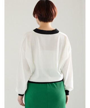 Te chichi 14G綿ポリVネックカーディガン オフホワイト