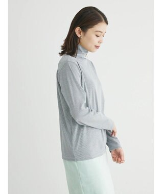 Green Parks ラメリブタートルカットソー Gray