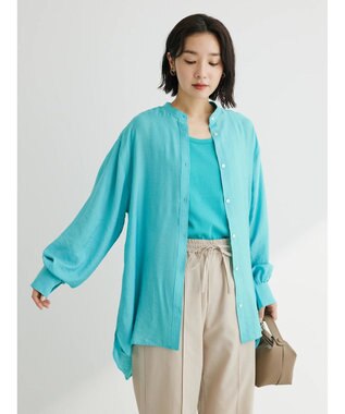 Green Parks バンドカラーシアーシャツ