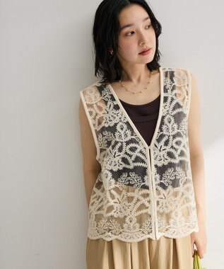 Green Parks レース刺繍ベスト