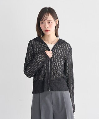 earth music&ecology レースパーカー Black