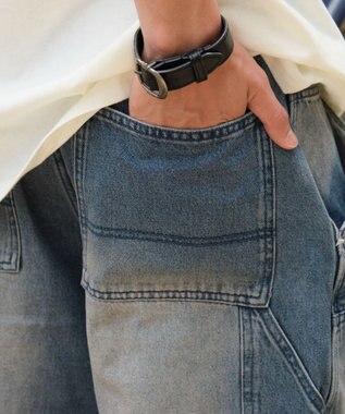 WEGO ダブルニーダメージデニムショーツ デニム中濃加工色