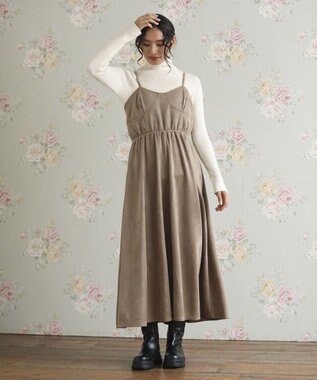Green Parks ・ＳＵＧＡＲ　ＳＰＯＯＮ　スエードポンチキャミワンピ Beige