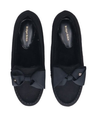 Bridget Birkin 【Bridget Birkin】グログランリボンモカシンシューズ ブラックスウェード